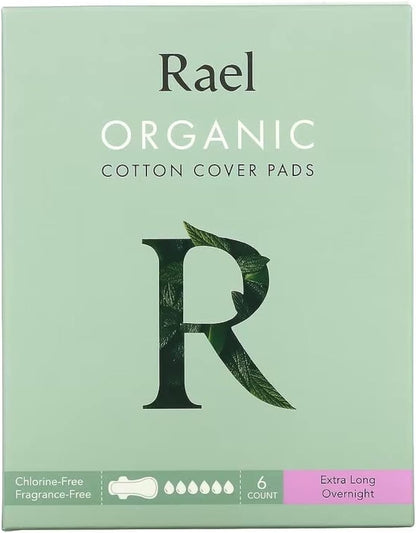 Rael Organic Cotton Cover Pads - Extra Long Overnight