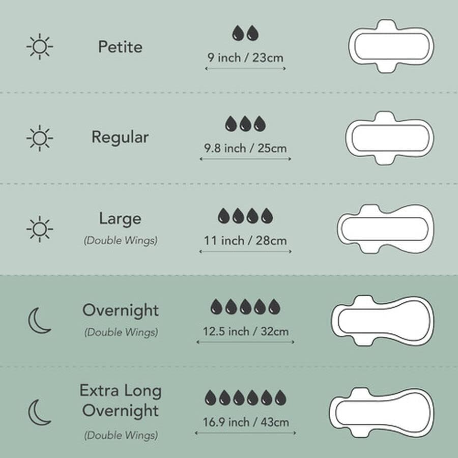 Rael Organic Cotton Cover Pads - Extra Long Overnight