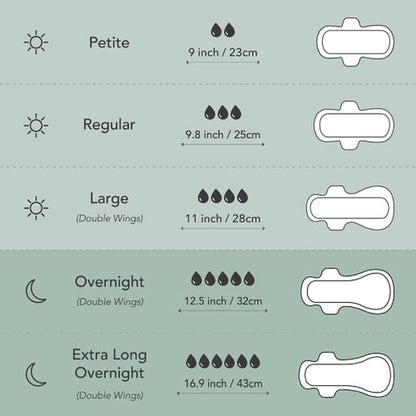 Rael Organic Cotton Cover Pads - Extra Long Overnight