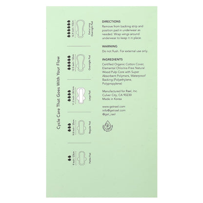 Rael Organic Cotton Cover Pads - Large