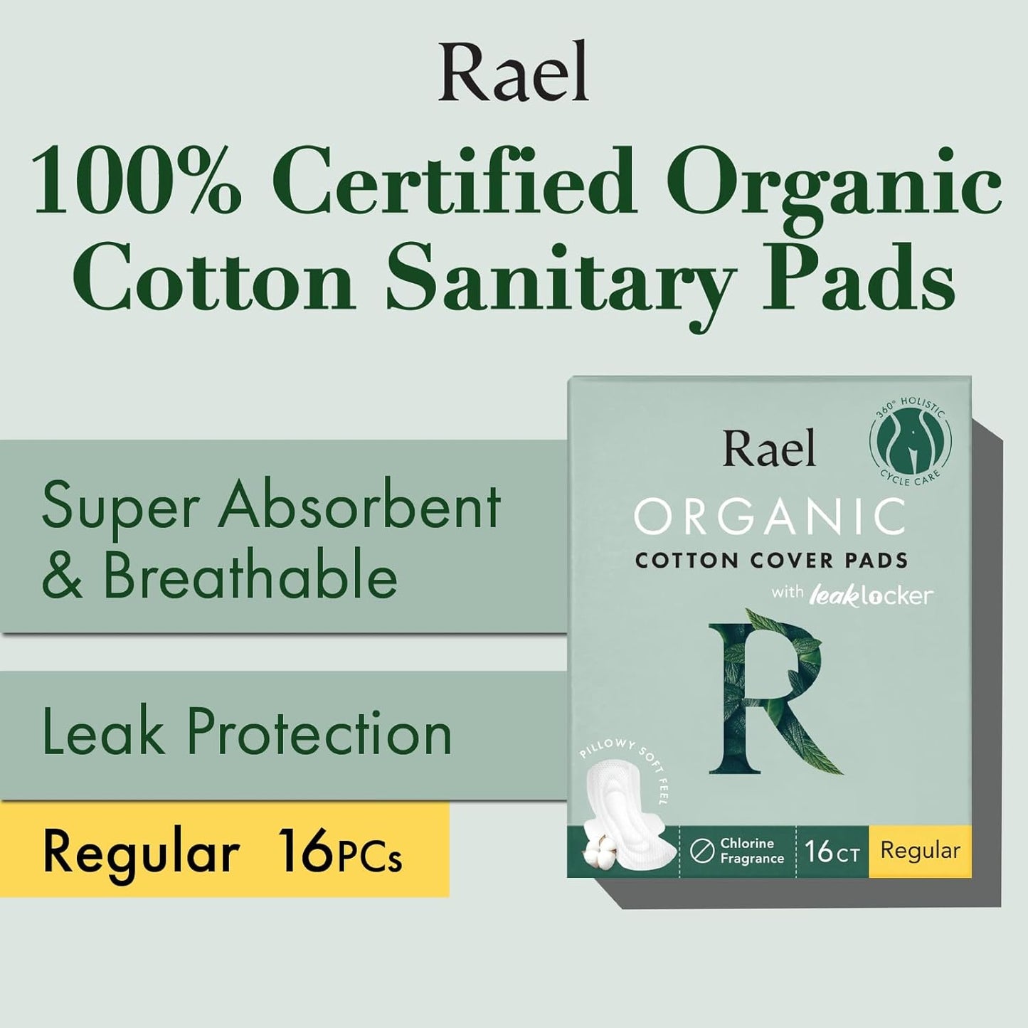 Rael Organic Cotton Cover Pads - Regular